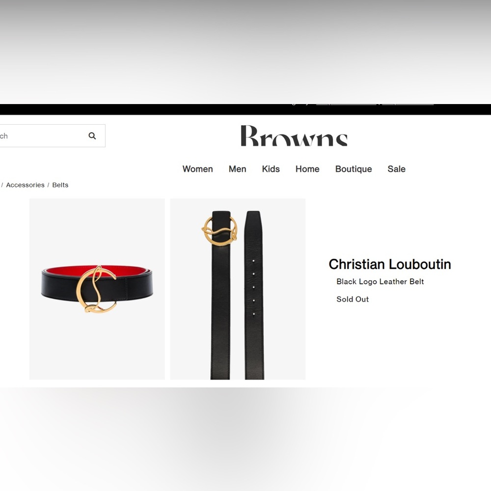 Christian Louboutin black logo leather belt . Like new. With dust bag. 100cm
